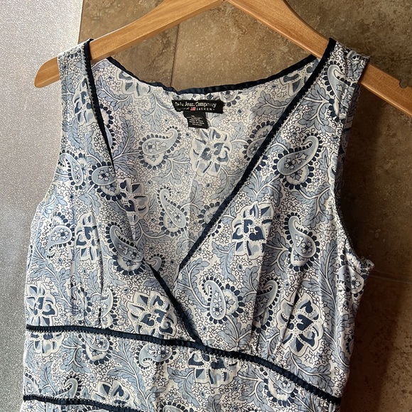 Ralph Lauren Polo Jeans Company Y2K Cotton Shift Tank Dress Paisley Surplice 10 - Picture 3 of 12